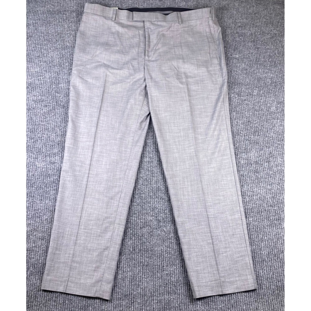 Savane Performance Dress Pant Mens 42x32 Grey Stretch Straight Fit Office NWT